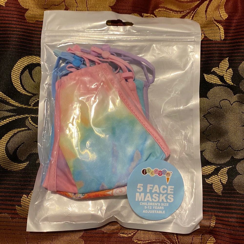 💖💛💙NWT iScream 5 - 3 Layer Face Masks w/Pocket for Filter & Metal Nose Piece